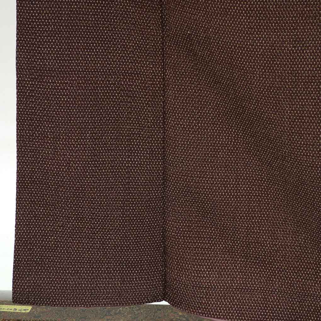 御召し リサイクル着物 身丈159cm 裄63cm 前幅23cm 後幅29cm 袖丈49cm 袖幅32cm レディース 袷 絣模様 裄Mサイズ 秋冬春用 正絹(シルク)ブラウン 未使用品 リメイク リユース【ランクS】