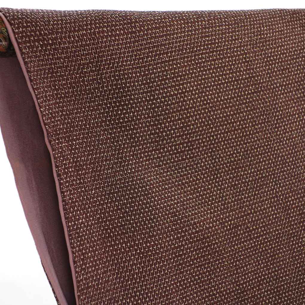 御召し リサイクル着物 身丈159cm 裄63cm 前幅23cm 後幅29cm 袖丈49cm 袖幅32cm レディース 袷 絣模様 裄Mサイズ 秋冬春用 正絹(シルク)ブラウン 未使用品 リメイク リユース【ランクS】