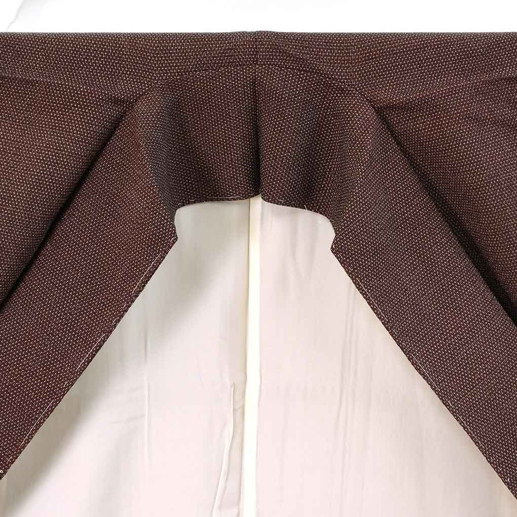 御召し リサイクル着物 身丈159cm 裄63cm 前幅23cm 後幅29cm 袖丈49cm 袖幅32cm レディース 袷 絣模様 裄Mサイズ 秋冬春用 正絹(シルク)ブラウン 未使用品 リメイク リユース【ランクS】