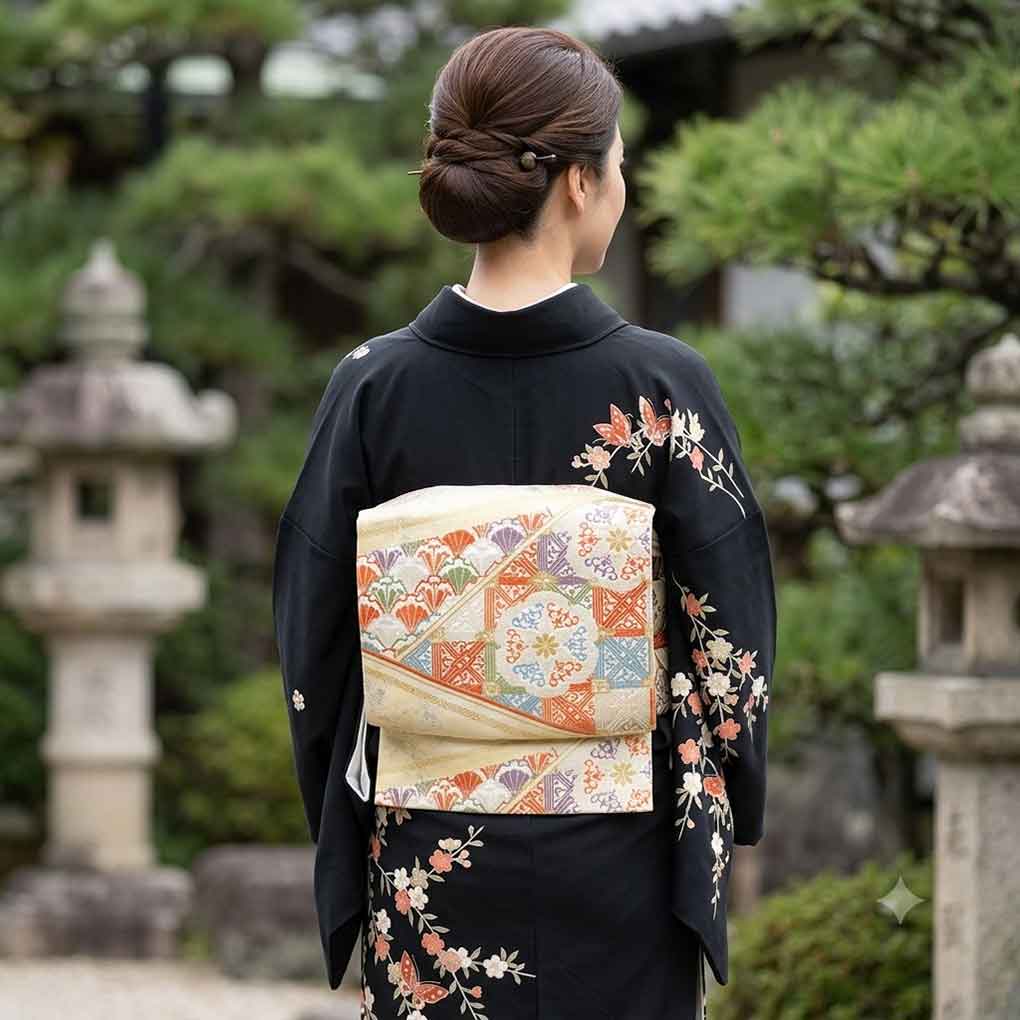 名古屋帯 リサイクル帯 幅30.5cm 長さ360cm レディース 六瓜 秋冬春用 正絹(シルク)ブラウン 美品 リメイク リユース【ランクA】
