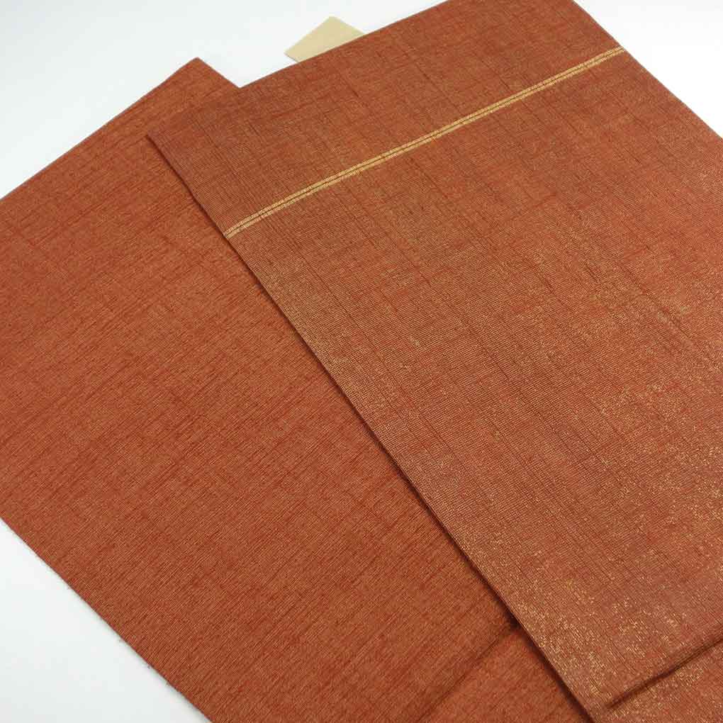 袋帯 リサイクル帯 幅31cm 長さ440cm レディース 抽象柄 秋冬春用 正絹（シルク）ブラウン 未使用品 リメイク リユース【ランクS】