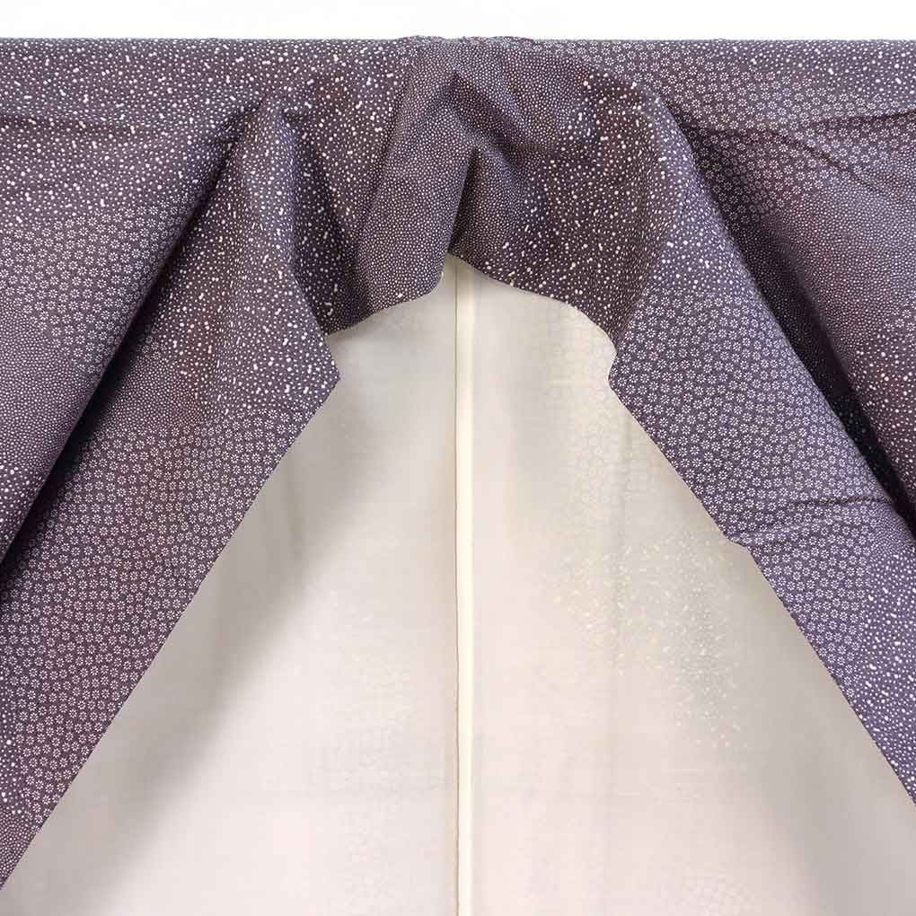 小紋 リサイクル着物 身丈161cm 裄65cm 前幅25cm 後幅30cm 袖丈45cm 袖幅32cm レディース 袷 江戸小紋 裄Mサイズ 秋冬春用 正絹（シルク）パープル 美品 リメイク リユース【ランクA】