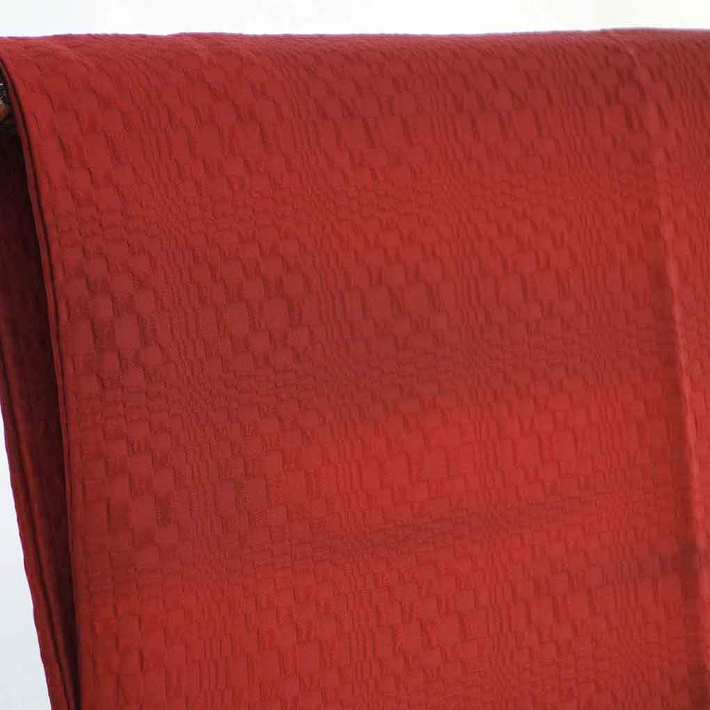 コート リサイクル着物 コート丈100cm 裄69cm 袖丈47cm 袖幅35cm レディース 袷 ぼかし 裄長 裄L-LLサイズ 秋冬春用 正絹（シルク）レッド 美品 リメイク リユース【ランクA】