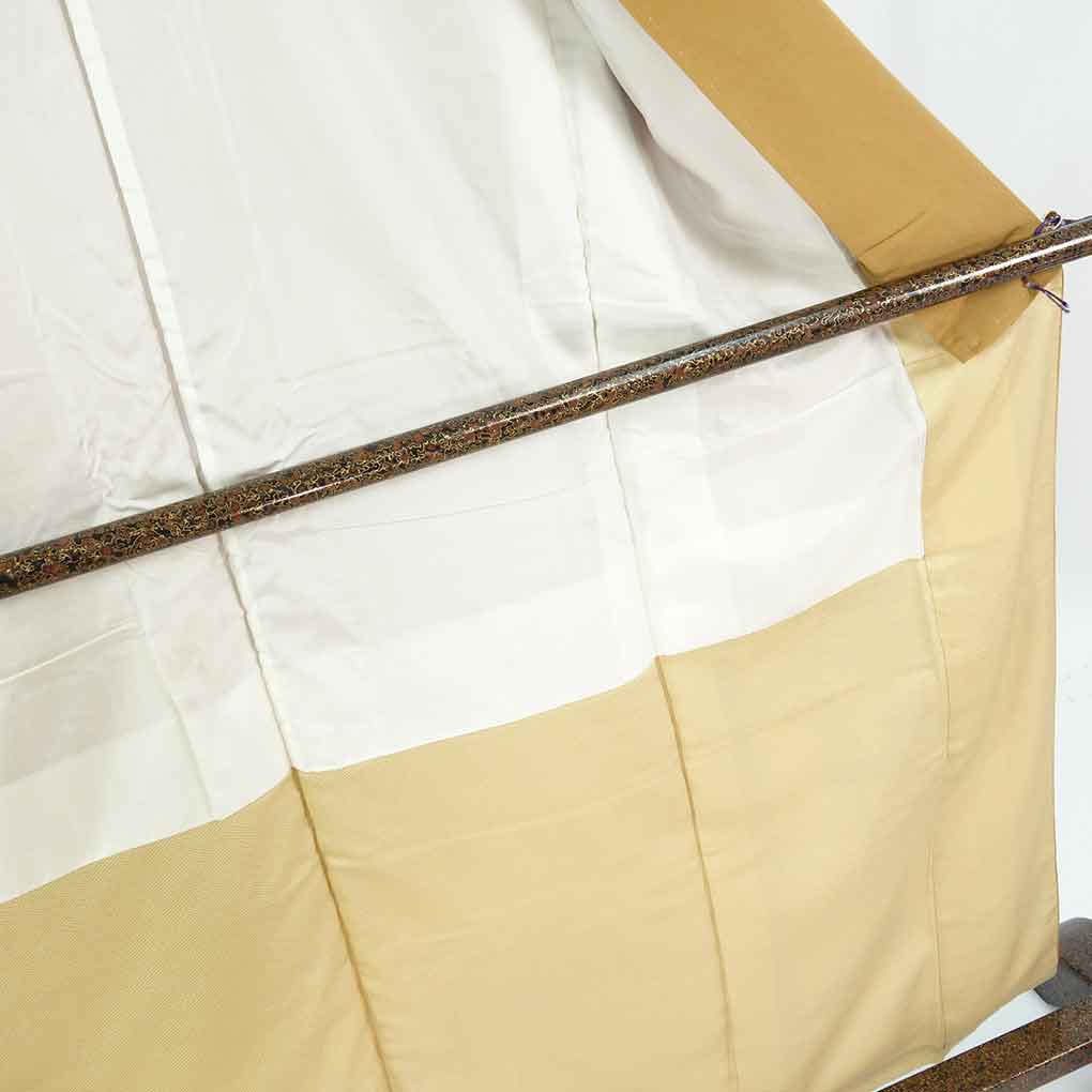 訪問着 リサイクル着物 身丈165cm 裄68cm 前幅23cm 後幅30cm 袖丈48cm 袖幅34cm レディース 袷 風景画 裄長 裄Lサイズ 秋冬春用 正絹(シルク)ブラウン トールサイズ 未使用品 リメイク リユース【ランクS】