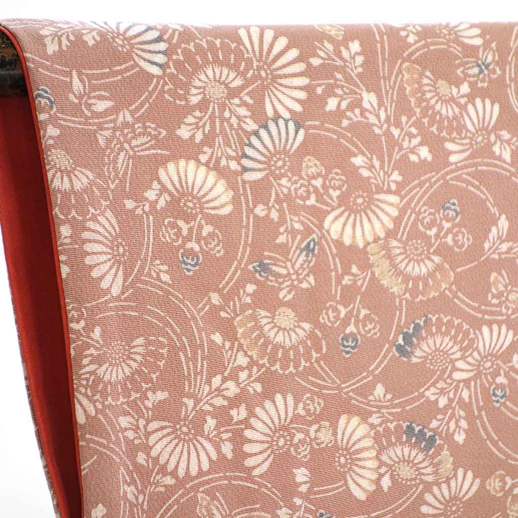 小紋 リサイクル着物 身丈165cm 裄63cm 前幅24cm 後幅30cm 袖丈49cm 袖幅32cm レディース 袷 花柄 裄Mサイズ 秋冬春用 正絹（シルク）ピンク トールサイズ 美品 リメイク リユース【ランクA】