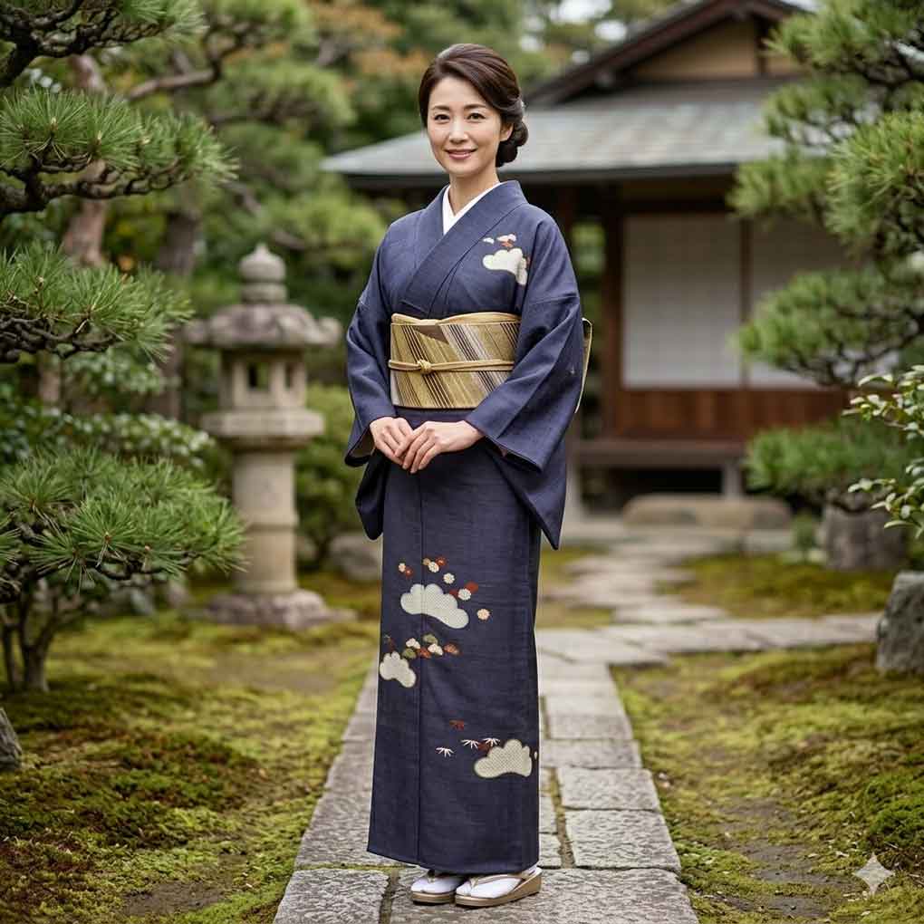 訪問着 リサイクル着物 身丈158cm 裄64cm 前幅25.5cm 後幅30cm 袖丈49cm 袖幅33cm レディース 袷 松 裄Mサイズ 秋冬春用 正絹（シルク）パープル 美品 リメイク リユース【ランクA】
