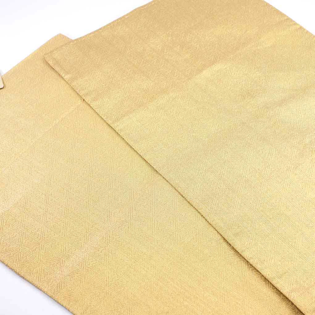 袋帯 リサイクル帯 幅30cm 長さ445cm レディース 姫 秋冬春用 正絹（シルク）ゴールド 美品 リメイク リユース【ランクA】
