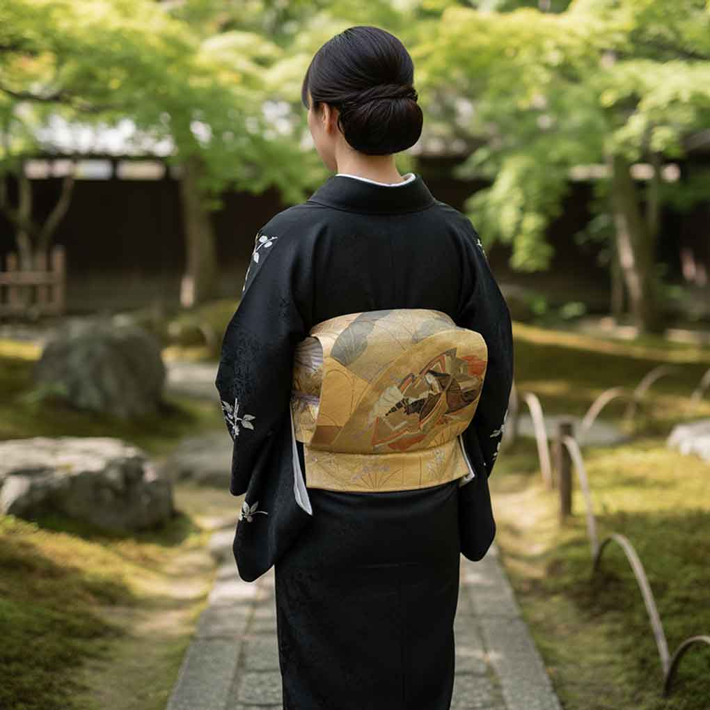 袋帯 リサイクル帯 幅30cm 長さ445cm レディース 姫 秋冬春用 正絹（シルク）ゴールド 美品 リメイク リユース【ランクA】