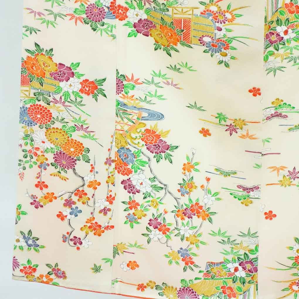 リサイクル 小紋 薄黄色地 花柄 袷 正絹 着物 未使用品 レディース 秋冬春用 シルク イエロー 裄sサイズ身丈156cm 裄62cm 前幅22 5cm 後幅28cm 袖丈48cm ランクs 寸法別リサイクル着物 裄61cm 63cm未満 リサイクル着物通販 大阪で創業百年 呉服のきくや リサイクル 小紋 薄黄色地 花柄 袷 正絹 着物 未使用品 レディース 秋冬春用 シルク イエロー 裄sサイズ身丈156cm 裄62cm 前幅22 5cm 後幅28cm 袖丈48cm ランクs 寸法別リサイクル着物 裄61cm 63cm未満 リサイクル着物通販 大阪で創業百年 呉服のきくや