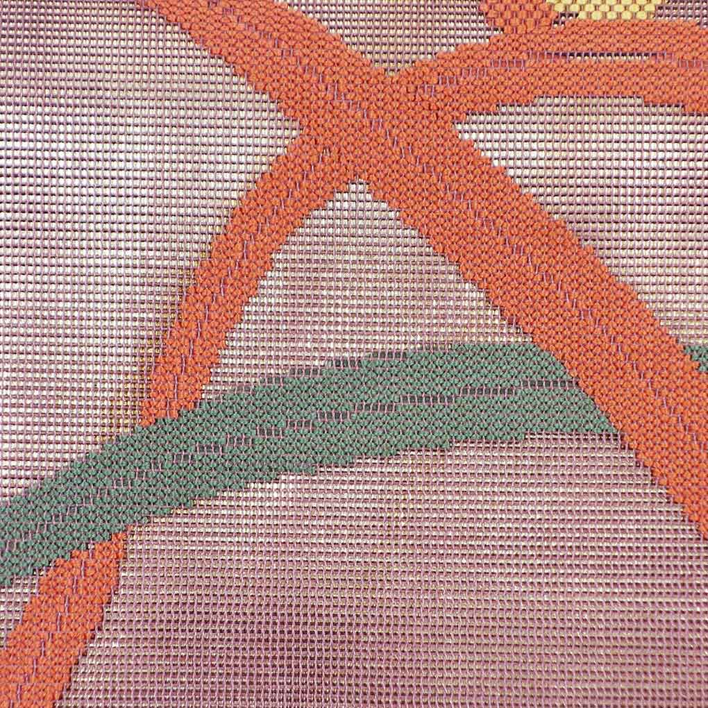 袋帯 リサイクル帯 幅30cm 長さ425cm レディース 露芝 夏用 正絹（シルク）パープル 美品 リメイク リユース【ランクA】