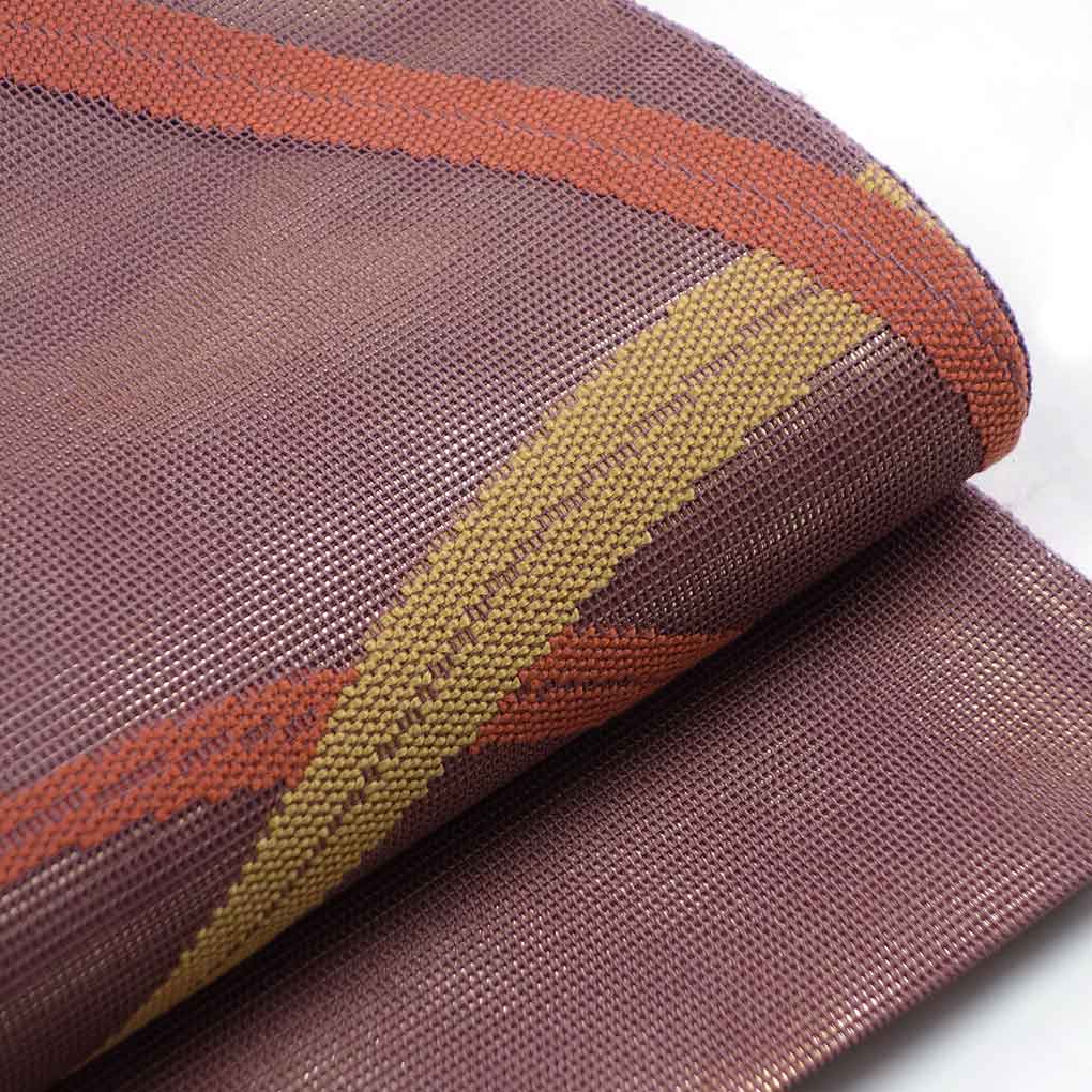 袋帯 リサイクル帯 幅30cm 長さ425cm レディース 露芝 夏用 正絹（シルク）パープル 美品 リメイク リユース【ランクA】