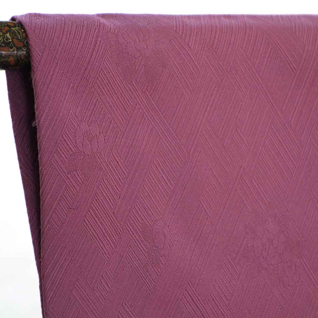 コート リサイクル着物 コート丈75cm 裄62cm 袖丈37cm 袖幅31cm レディース 単衣 無地 裄Sサイズ 初夏・初秋用 ポリエステル パープル 美品 リメイク リユース【ランクA】