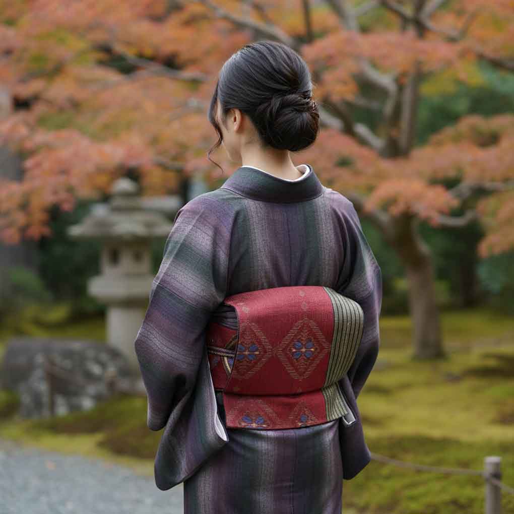名古屋帯 リサイクル帯 幅30.5cm 長さ367cm レディース 抽象柄 夏用 正絹(シルク)レッド 美品 リメイク リユース【ランクA】