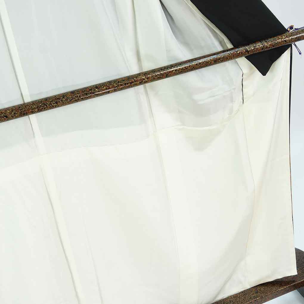 黒留袖 リサイクル着物 身丈160cm 裄63cm 前幅25cm 後幅31cm 袖丈45cm 袖幅33cm レディース 松林 裄Mサイズ 年中着用可 正絹(シルク)ブラック 未使用品 リメイク リユース【ランクS】