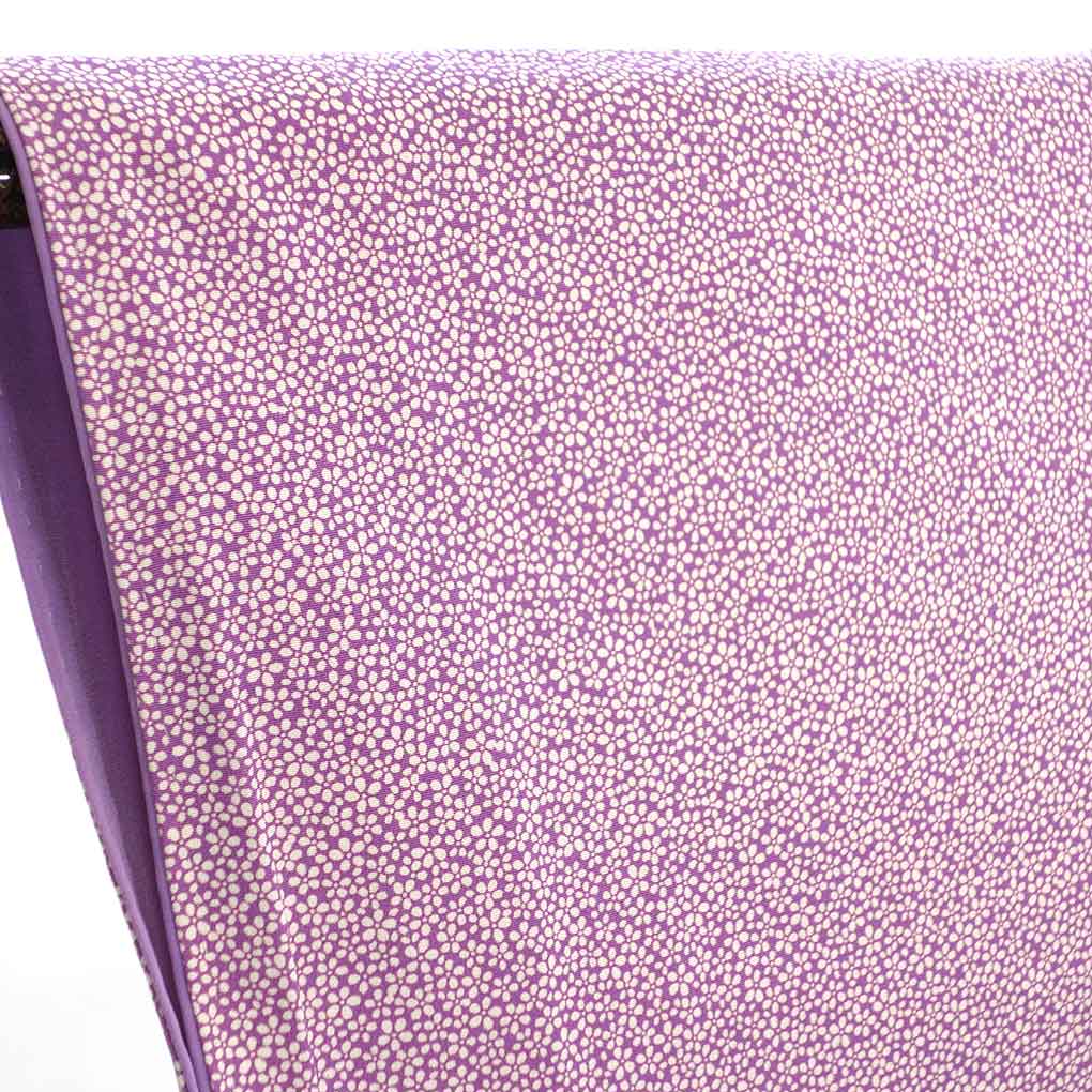 小紋 リサイクル着物 身丈159cm 裄63cm 前幅24cm 後幅28cm 袖丈49cm 袖幅32.5cm レディース 袷 花柄 裄Mサイズ 秋冬春用 正絹（シルク）パープル 美品 リメイク リユース【ランクA】