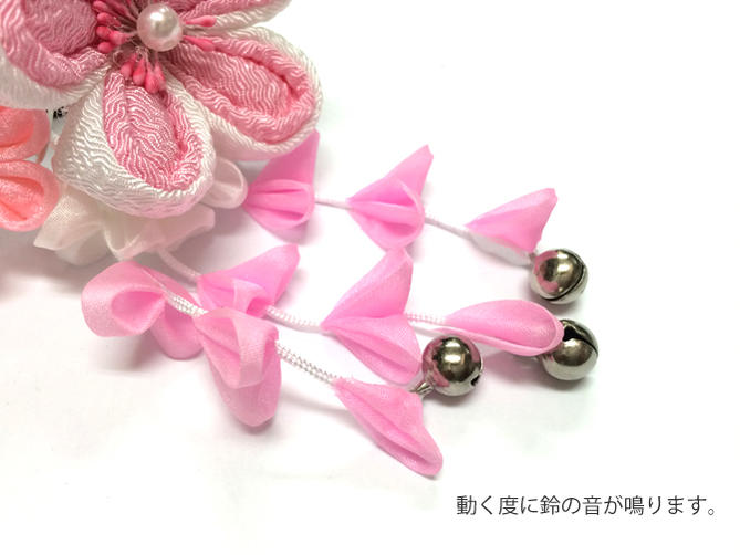 お子様 七五三 女児用 ちりめん 髪飾り スリーピン パッチン留め  髪留め ヘアーアクセサリー 花ピン 小物【新品】