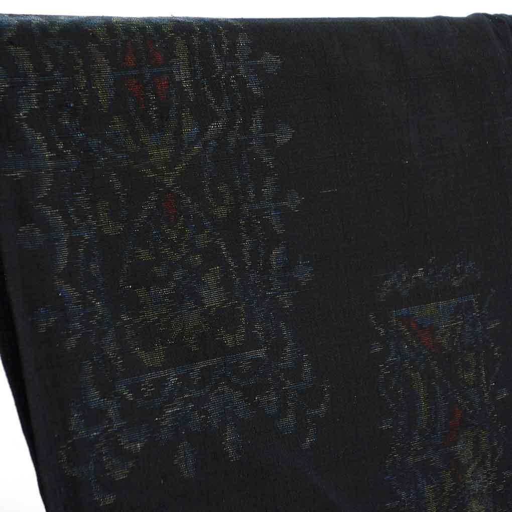 紬 リサイクル着物 身丈157cm 裄67cm 前幅27cm 後幅32.5cm 袖丈45cm 袖幅34cm レディース 単衣 連続模様 裄長 裄Lサイズ 初夏・初秋用 正絹（シルク）ネイビー 美品 リメイク リユース【ランクA】