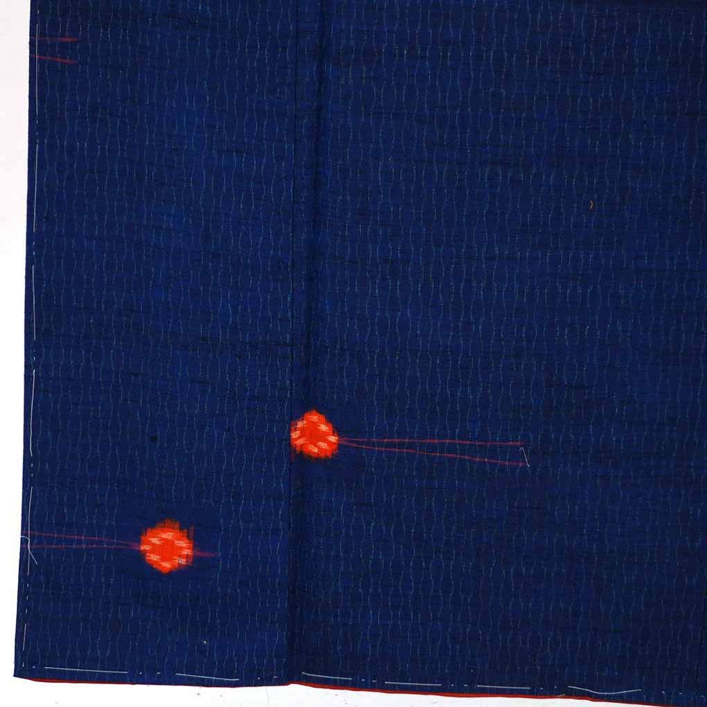 紬 リサイクル着物 身丈156cm 裄61cm 前幅23cm 後幅30cm 袖丈49cm 袖幅30cm レディース 袷 かんざし 裄Sサイズ 秋冬春用 正絹（シルク）ネイビー 未使用品 リメイク リユース【ランクS】