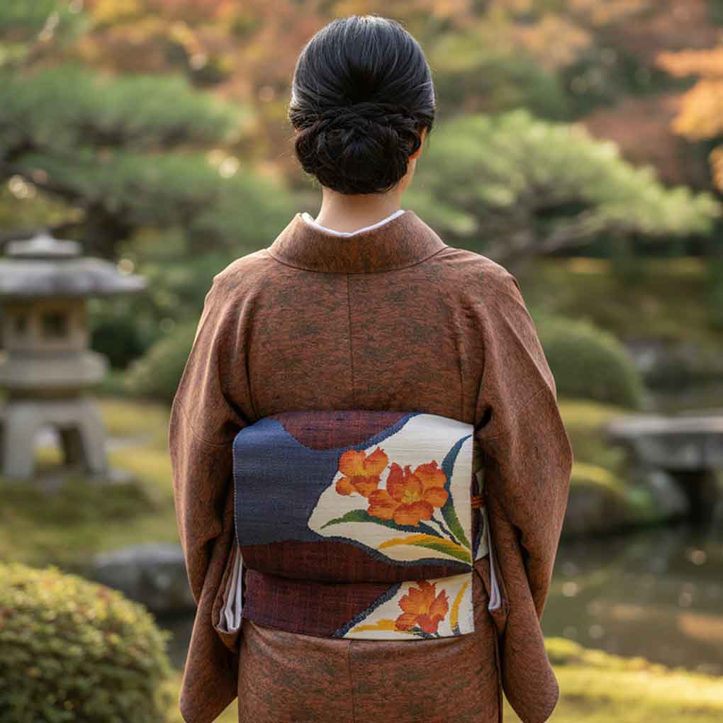 名古屋帯 リサイクル帯 幅30cm 長さ344cm レディース 花柄 秋冬春用 正絹（シルク）レッド 未使用品 リメイク リユース【ランクS】