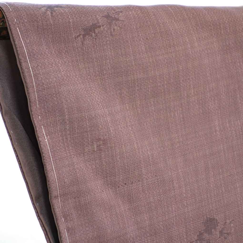 紬 リサイクル着物 身丈154cm 裄65cm 前幅25cm 後幅29cm 袖丈49cm 袖幅32cm レディース 袷 抽象柄 裄Mサイズ 秋冬春用 正絹(シルク)パープル 未使用品 リメイク リユース【ランクS】
