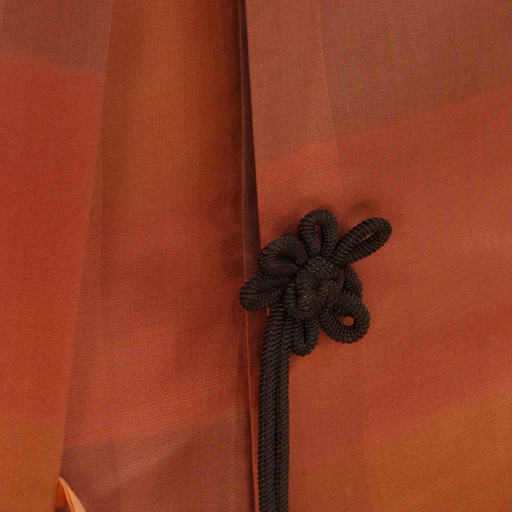 コート リサイクル着物 コート丈85cm 裄65cm 袖丈47cm 袖幅33cm レディース 袷 横段柄 裄Mサイズ 秋冬春用 正絹(シルク)ブラウン 美品 リメイク リユース【ランクA】