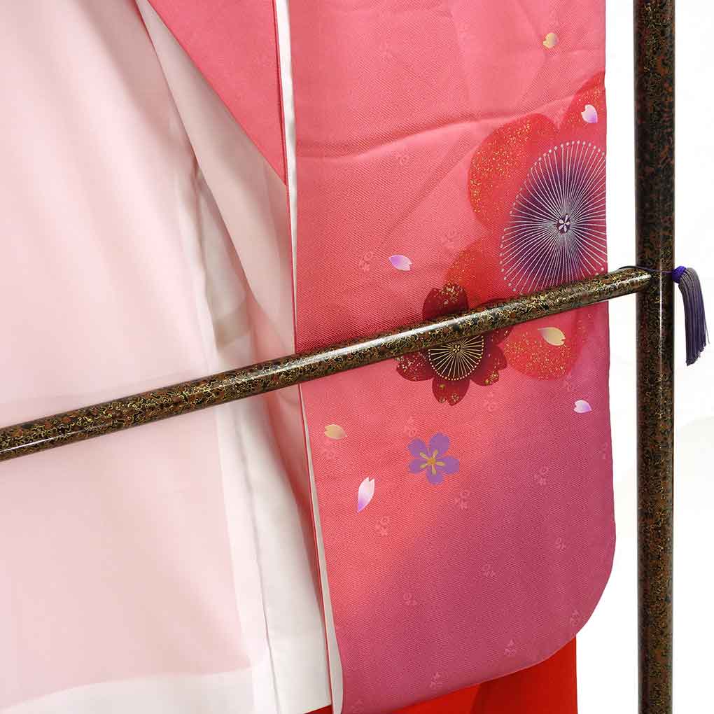 振袖 リサイクル着物 身丈171cm 裄68cm 前幅24cm 後幅30cm 袖丈119cm 袖幅34cm レディース 袷 梅柄 裄長 裄Lサイズ 秋冬春用 正絹（シルク）ピンク トールサイズ 美品 リメイク リユース【ランクA】