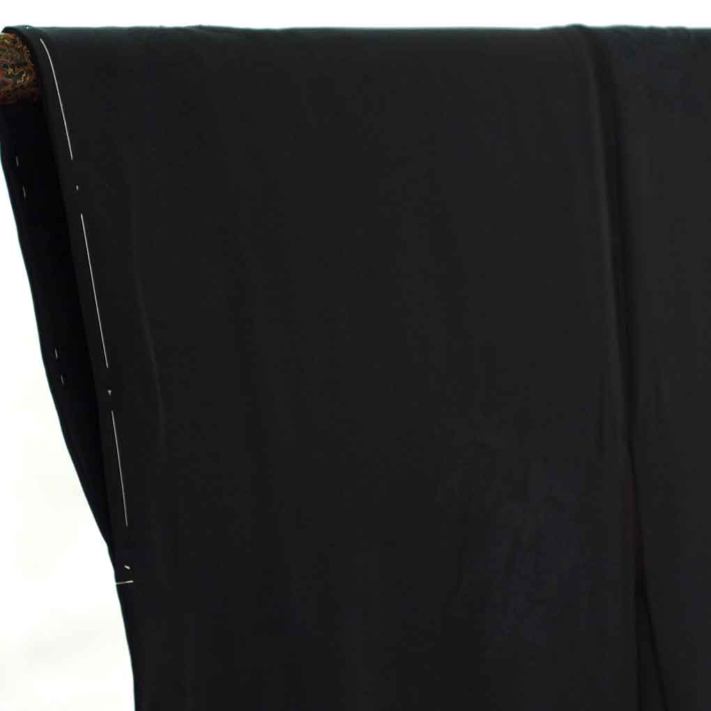 羽織 リサイクル着物 羽織丈74cm 裄62cm 袖丈47cm 袖幅33cm レディース 袷 無地 裄Sサイズ 秋冬春用 正絹（シルク）ブラック 未使用品 リメイク リユース【ランクS】