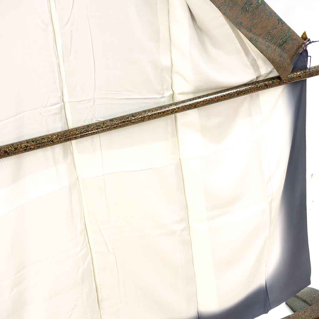 小紋 リサイクル着物 身丈152cm 裄64cm 前幅24cm 後幅29cm 袖丈45cm 袖幅32cm レディース 袷 風景画 裄Mサイズ 秋冬春用 正絹(シルク)ブラウン 美品 リメイク リユース【ランクA】