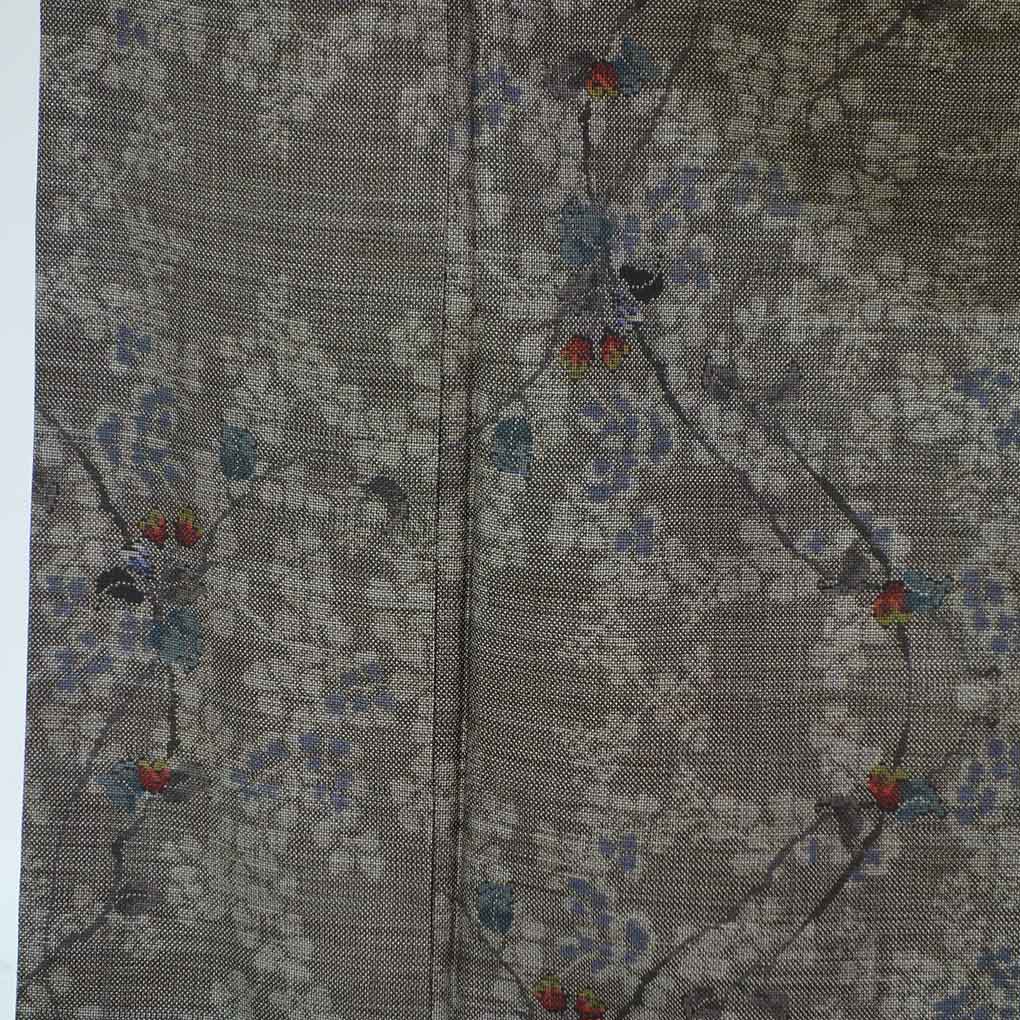 紬 リサイクル着物 身丈162cm 裄65cm 前幅24cm 後幅30cm 袖丈49cm 袖幅33cm レディース 袷 花柄 裄Mサイズ 秋冬春用 正絹（シルク）ブラウン 美品 大島紬 リメイク リユース【ランクA】