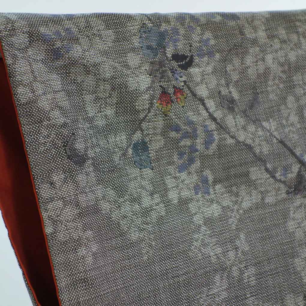 紬 リサイクル着物 身丈162cm 裄65cm 前幅24cm 後幅30cm 袖丈49cm 袖幅33cm レディース 袷 花柄 裄Mサイズ 秋冬春用 正絹（シルク）ブラウン 美品 大島紬 リメイク リユース【ランクA】