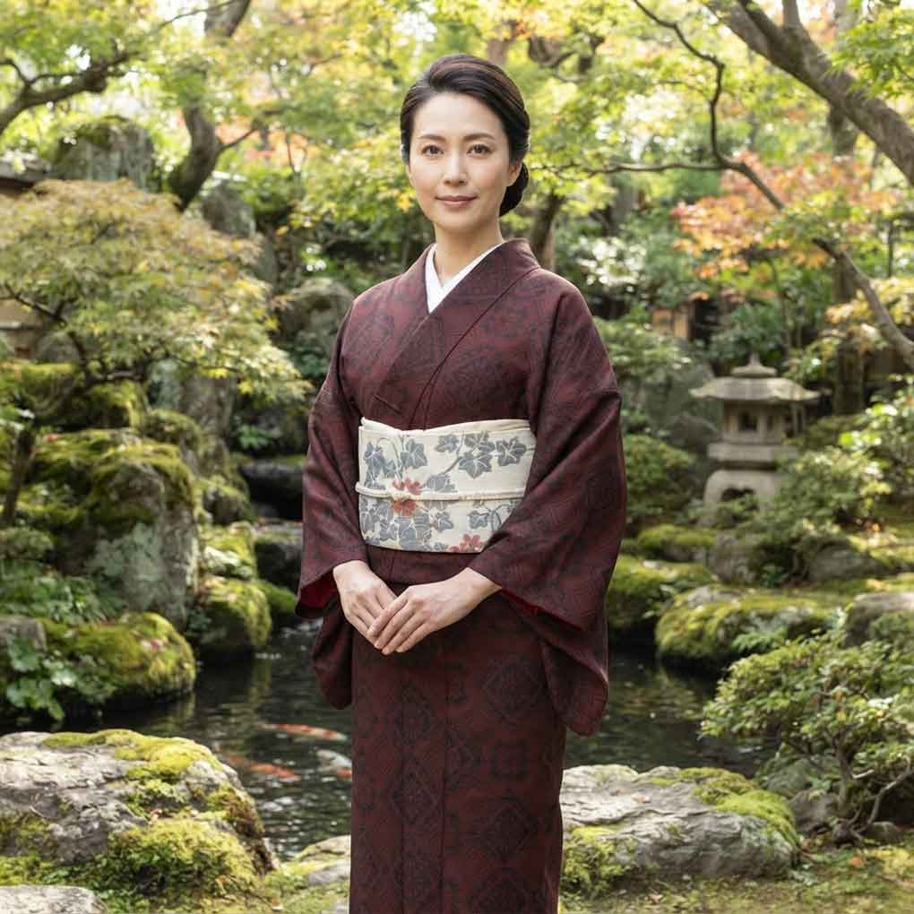 紬 リサイクル着物 身丈160cm 裄63cm 前幅23.5cm 後幅29.5cm 袖丈53cm 袖幅32cm レディース 袷 連続模様 裄Mサイズ 秋冬春用 正絹（シルク）ブラック 美品 大島紬 リメイク リユース【ランクA】