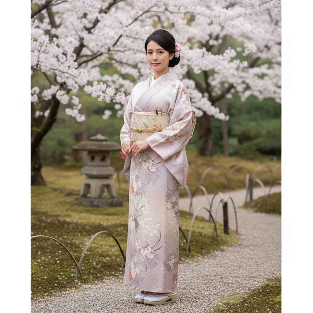 小紋 リサイクル着物 身丈158cm 裄70cm 前幅24cm 後幅28cm 袖丈52cm 袖幅35cm レディース 袷 花柄 裄長 裄L-LLサイズ 秋冬春用 正絹（シルク）ピンク 美品 リメイク リユース【ランクA】
