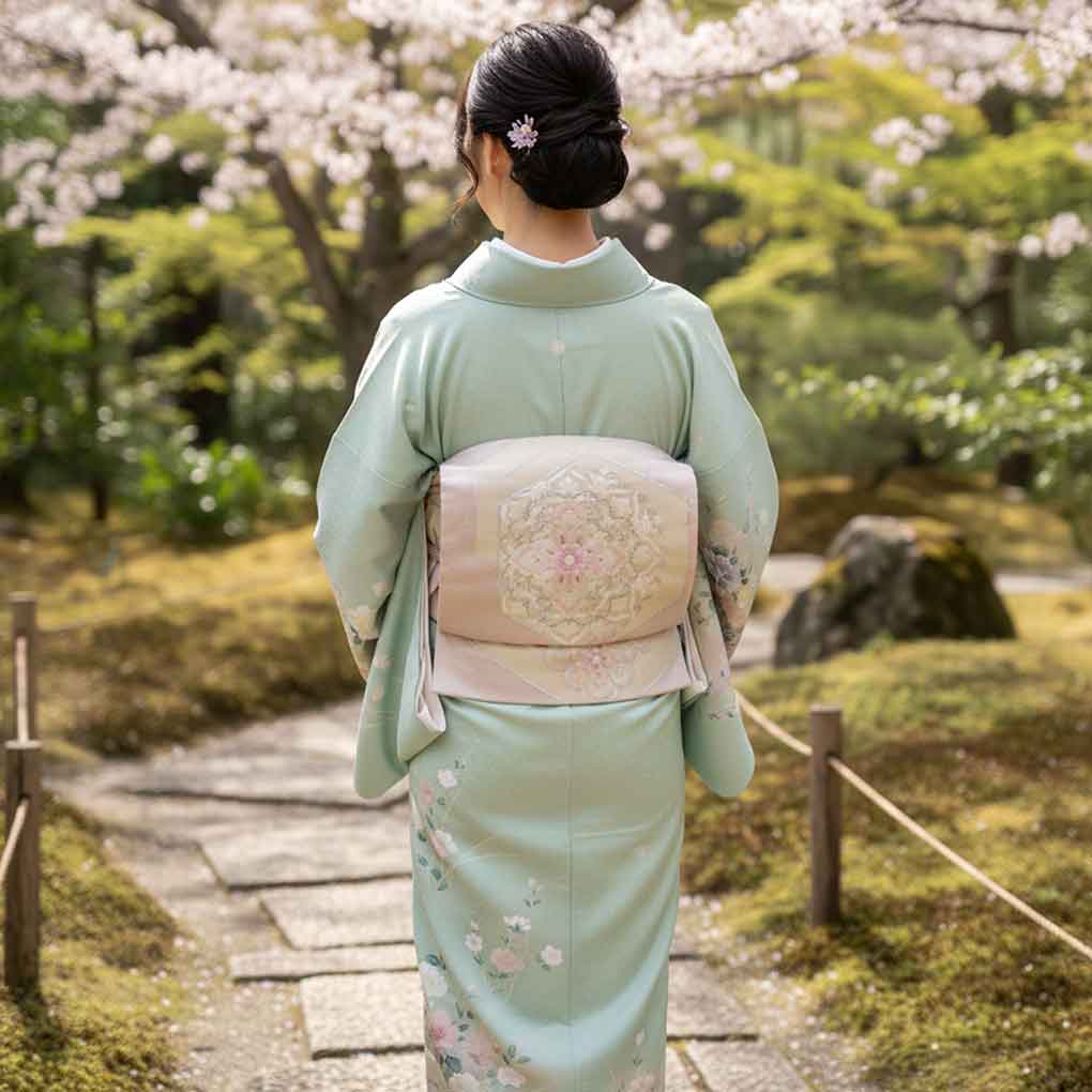 名古屋帯 リサイクル帯 幅31cm 長さ363cm レディース 亀甲 秋冬春用 正絹（シルク）シルバー 美品 リメイク リユース【ランクA】