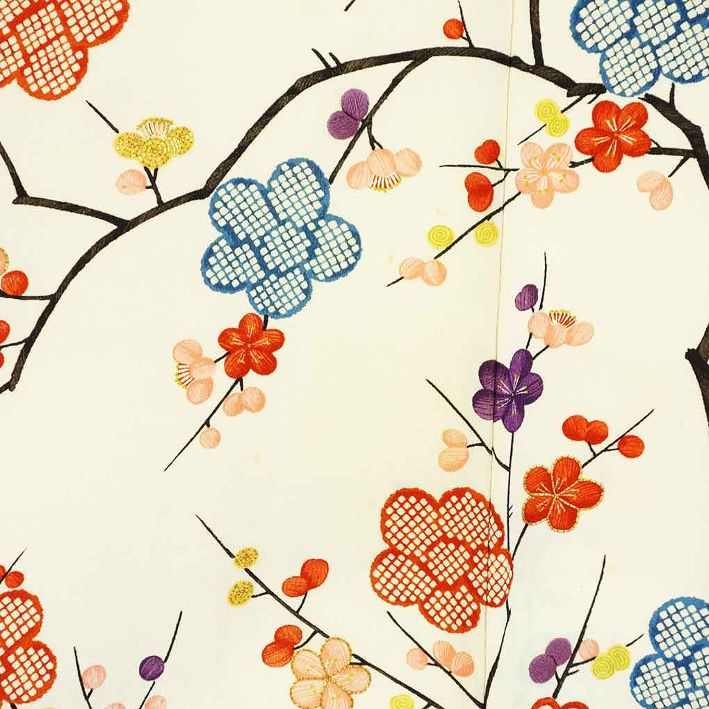 羽織 リサイクル着物 羽織丈82cm 裄62cm 袖丈55cm 袖幅32cm レディース 袷 梅柄 裄Sサイズ 秋冬春用 正絹（シルク）ブラウン やや難 リメイク リユース【ランクB】