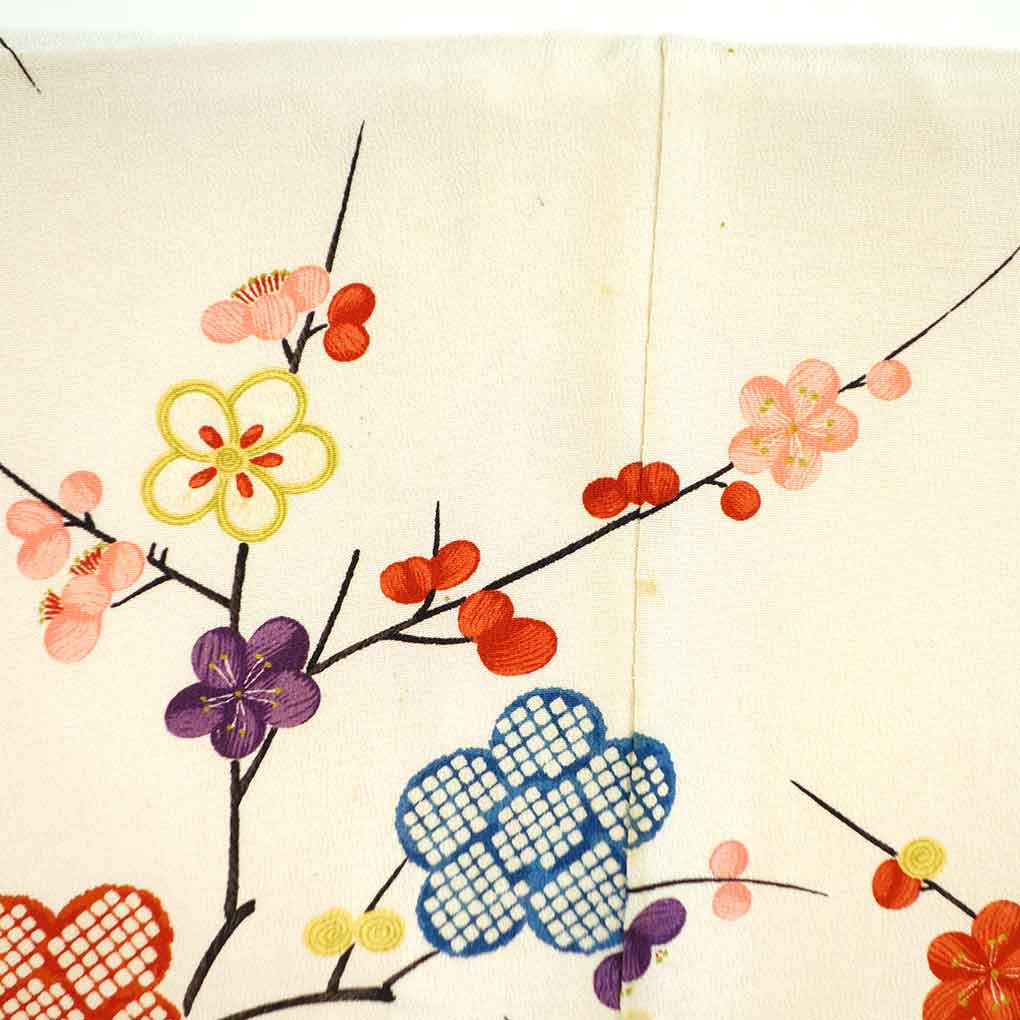 羽織 リサイクル着物 羽織丈82cm 裄62cm 袖丈55cm 袖幅32cm レディース 袷 梅柄 裄Sサイズ 秋冬春用 正絹（シルク）ブラウン やや難 リメイク リユース【ランクB】