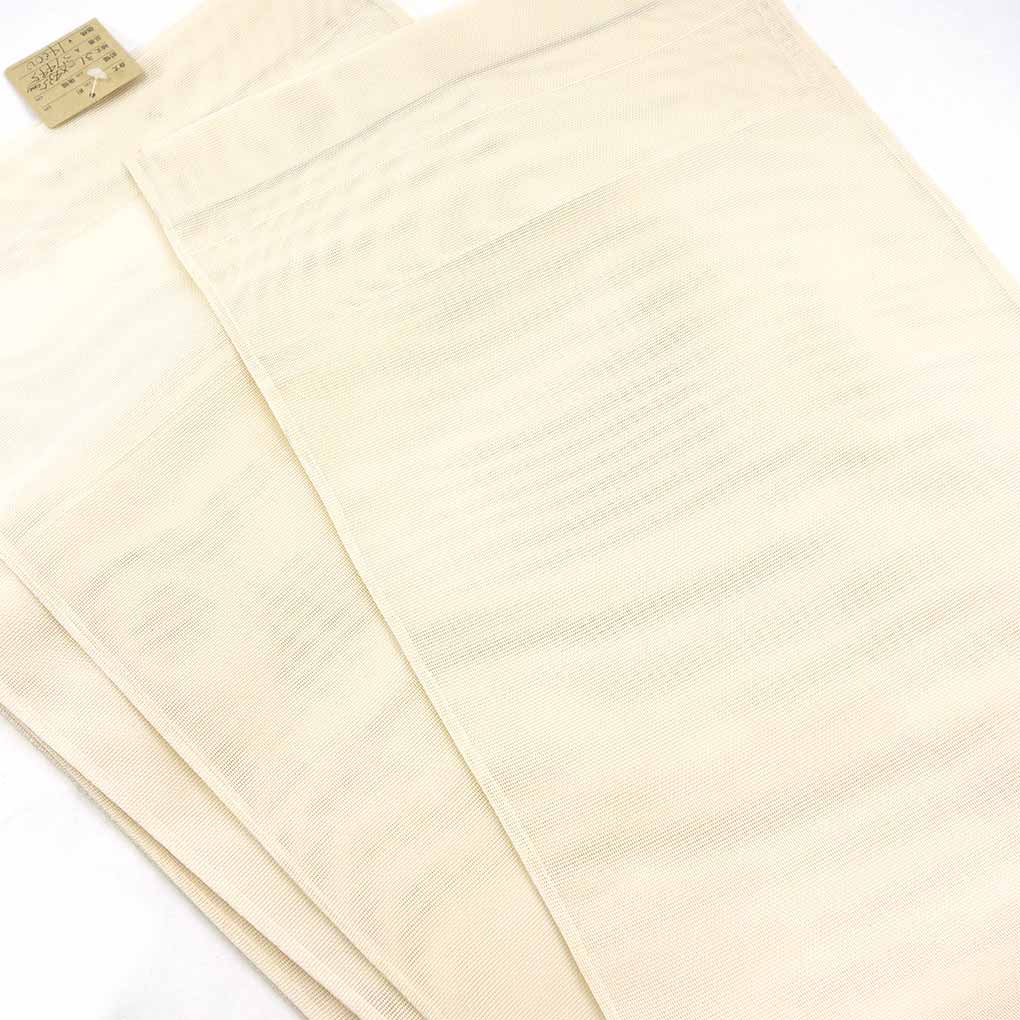 袋帯 リサイクル帯 幅31cm 長さ435cm レディース 対い鶴 夏用 正絹（シルク）ホワイト 美品 リメイク リユース【ランクA】