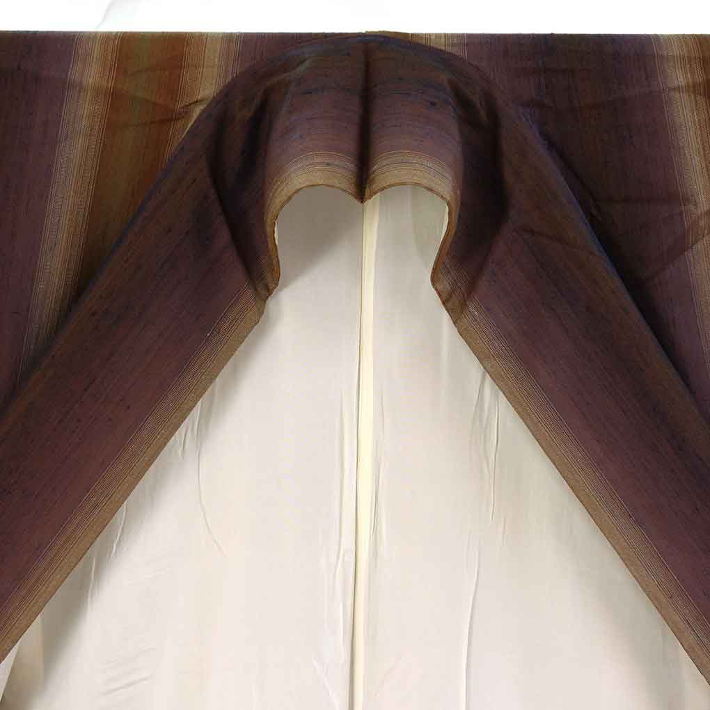 紬 リサイクル着物 身丈165cm 裄67cm 前幅24cm 後幅30cm 袖丈49cm 袖幅34cm レディース 袷 裾ぼかし 裄長 裄Lサイズ 秋冬春用 正絹（シルク）ブラウン トールサイズ 美品 リメイク リユース【ランクA】