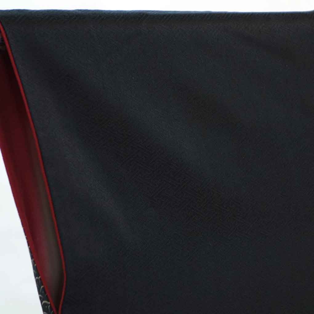 訪問着 リサイクル着物 身丈163cm 裄66cm 前幅23cm 後幅28cm 袖丈48cm 袖幅34cm レディース 袷 蝶柄 裄長 裄M-Lサイズ 秋冬春用 正絹（シルク）ブラック 美品 リメイク リユース【ランクA】