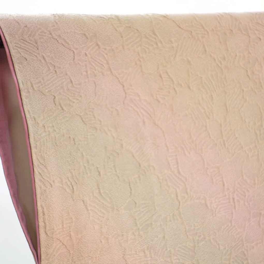 小紋 リサイクル着物 身丈164cm 裄64cm 前幅23cm 後幅28cm 袖丈49cm 袖幅32cm レディース 袷 ぼかし 裄Mサイズ 秋冬春用 正絹（シルク）ブラウン トールサイズ 美品 リメイク リユース【ランクA】