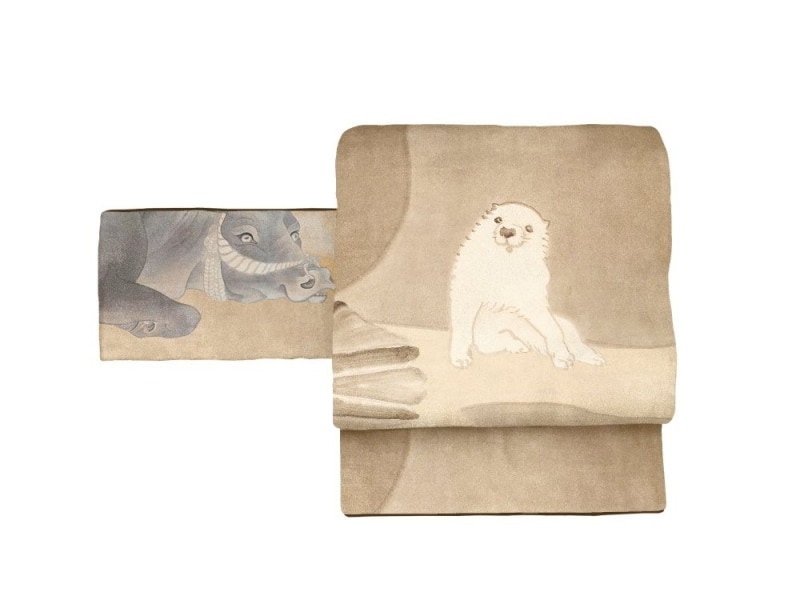 7月大特価◯新品 帯〇円山応挙〇半幅帯〇子犬図〇浴衣 犬 動物 着物 7月大特価◯新品 帯〇円山応挙〇半幅帯〇子犬図〇浴衣 犬 動物