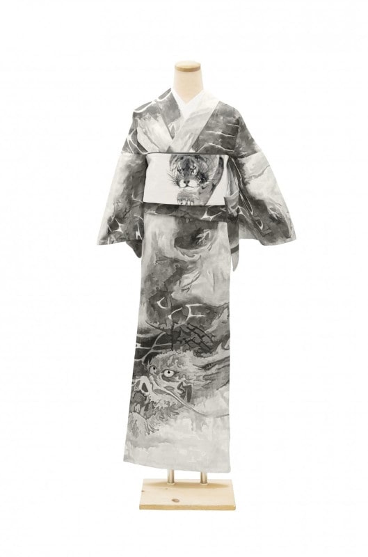 セオα夏着物・浴衣（ハチワレ猫（ライトラベンダー）） SAK