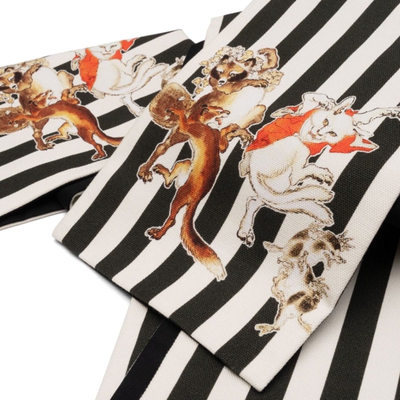 即納品 半幅帯（ハチワレ猫（紫）） SAK-HN41801a | 柄別,ねこ （科