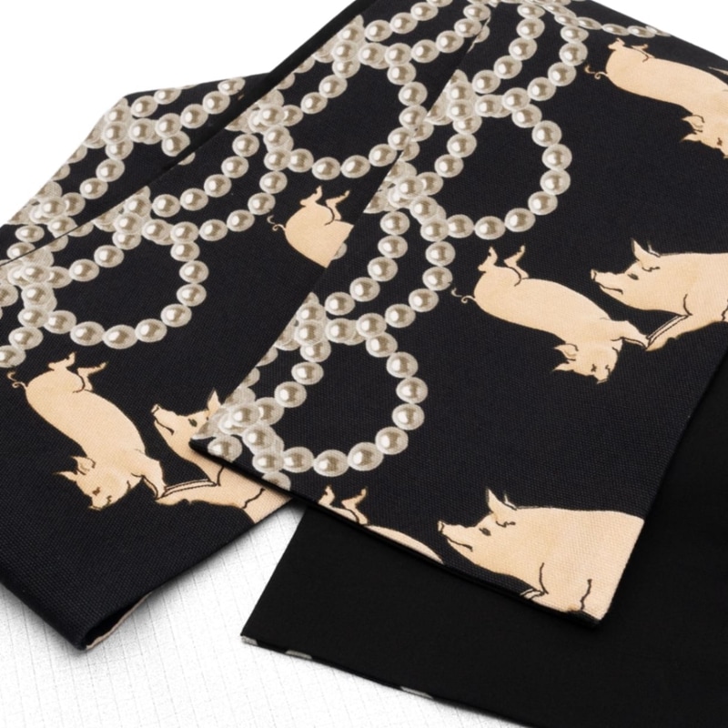 即納品 半幅帯（ハチワレ猫（紫）） SAK-HN41801a | 柄別,ねこ （科