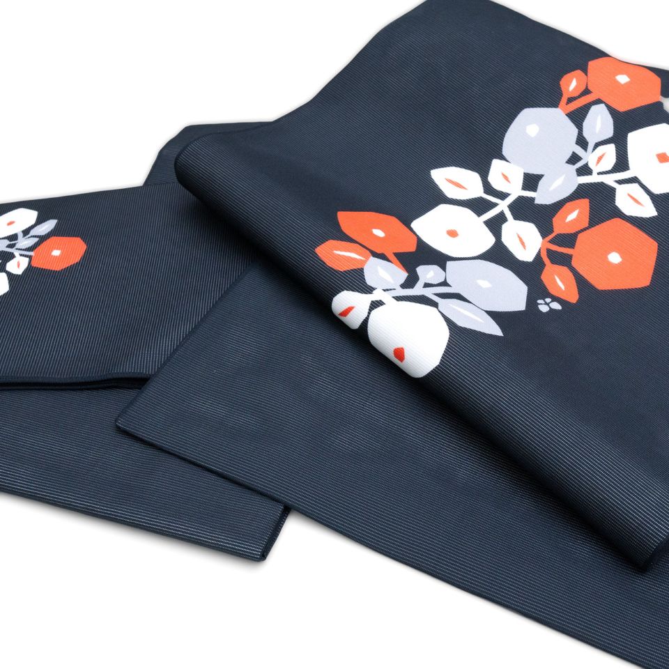 絽名古屋帯　花と蝶（トリコロール）sSNB60905　即納品
