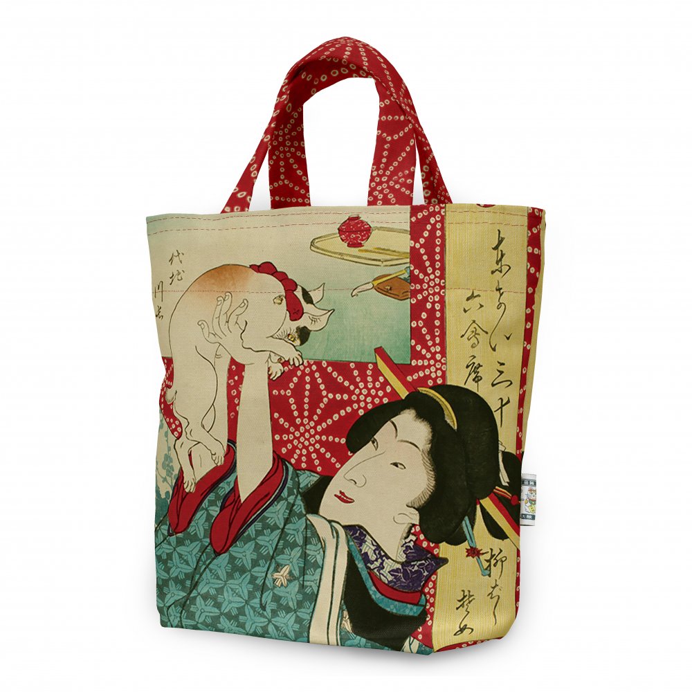 トートバッグ　sTB180325　猫の浮世絵柄　即納品