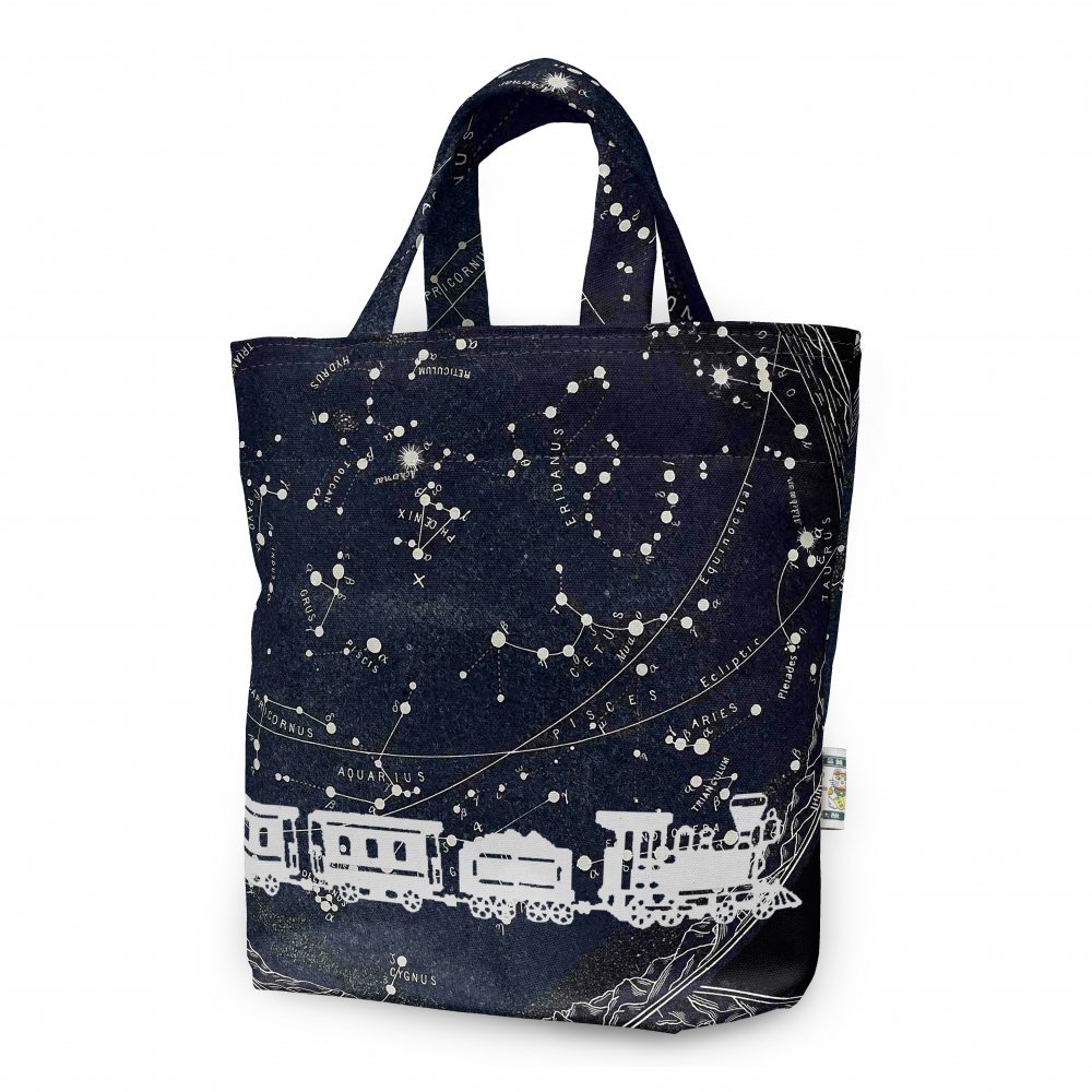 トートバッグ　TB00039　汽車と星座柄　