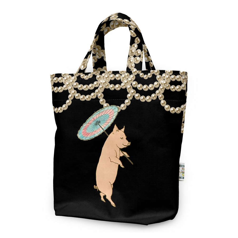 トートバッグ　TB101181　豚に真珠柄　