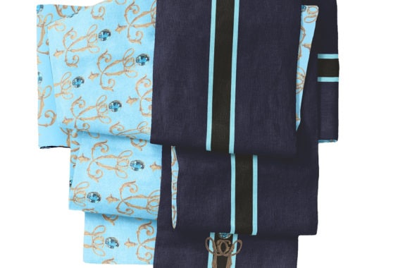 半幅帯（アクアマリン）　SAK-HNOP210417