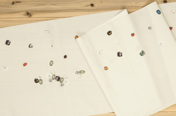 さくオリジナル 宝石箱帯揚　ベージュ　SAK-HE005a