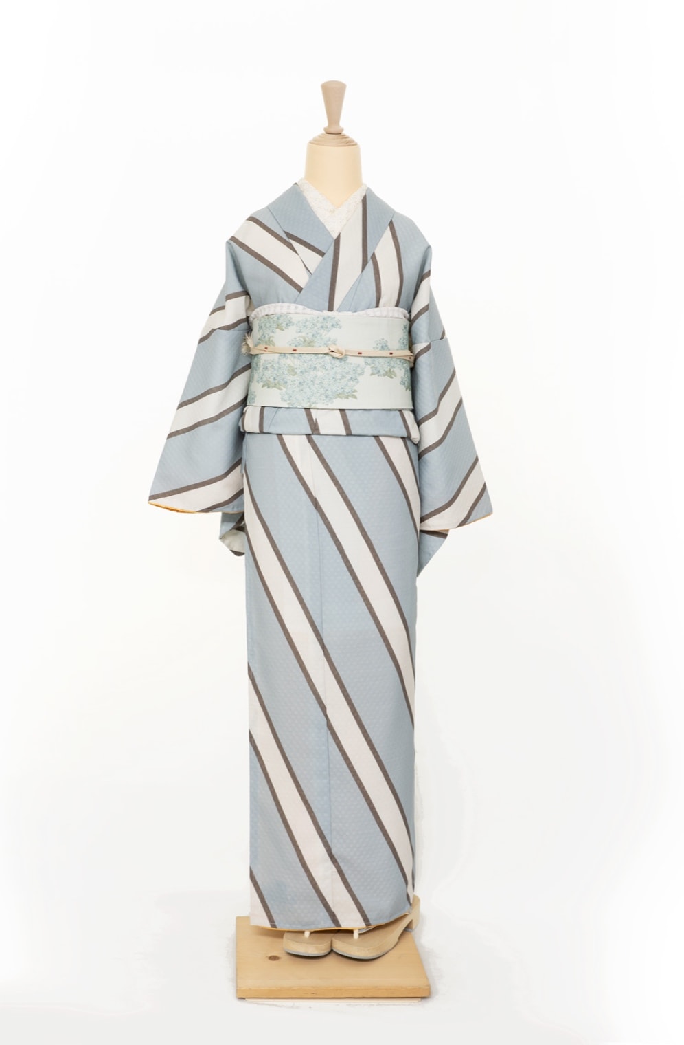 袷着物（レジメンタルストライプ（ブルーグレー））　SAK-SMK181124